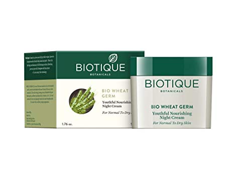 Biotique Wheat Germ Youthful Nourishing Night Cream - De-Tan & Remove Skin Pigmentation Instantly - Try these 14 Amazing Creams, Masks, Face Wash & Scrubs